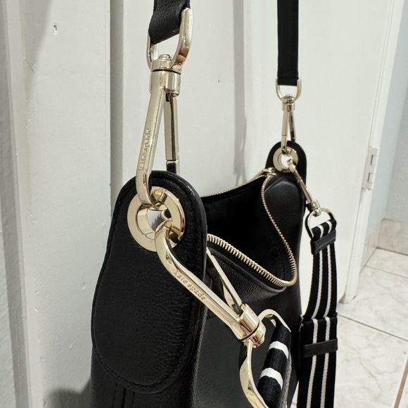 Kate Spade Black Crossbody Bag with Striped Strap - Picture 11 of 11